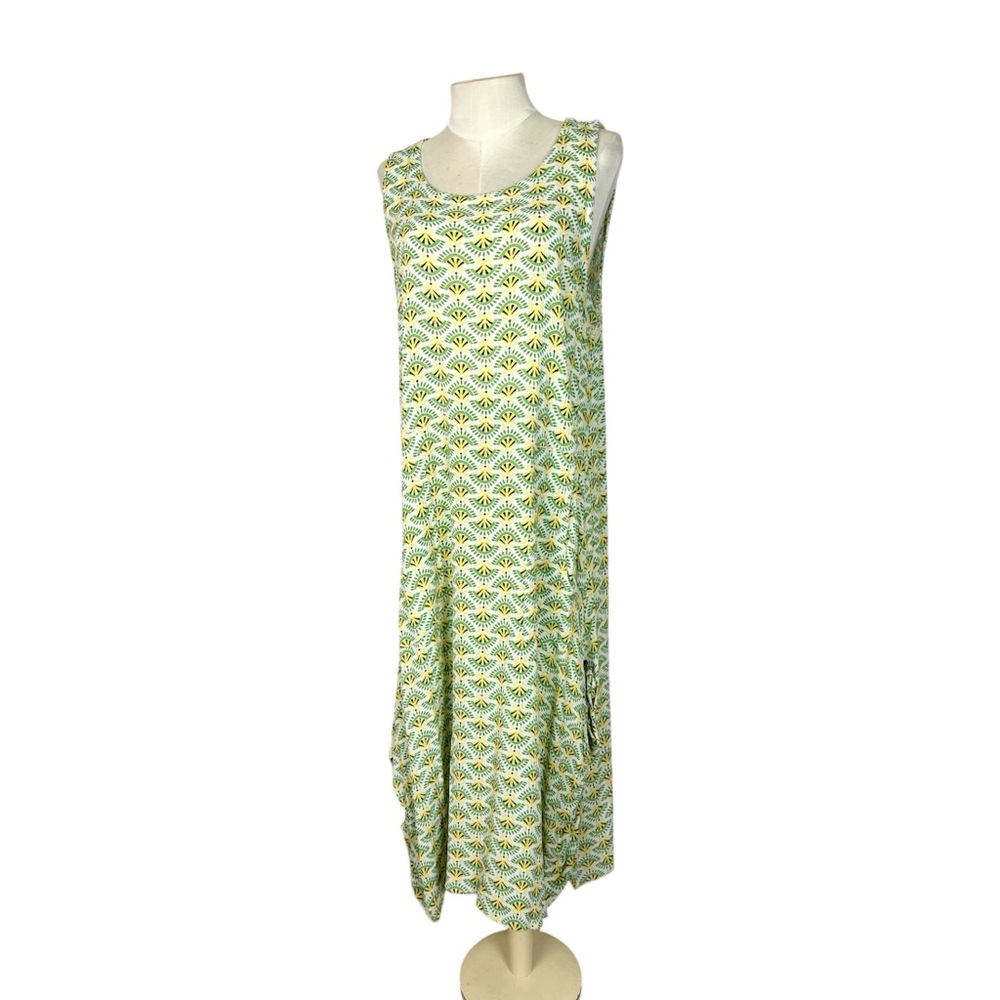 Water Lily Dress XL Relaxed Artsy Vacation‎ Resort Gauzy Lagenlook Summer